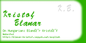 kristof blanar business card